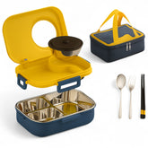 Wooden Twist Stainless Steel Tiffin Box Lunch Box Kids Adults